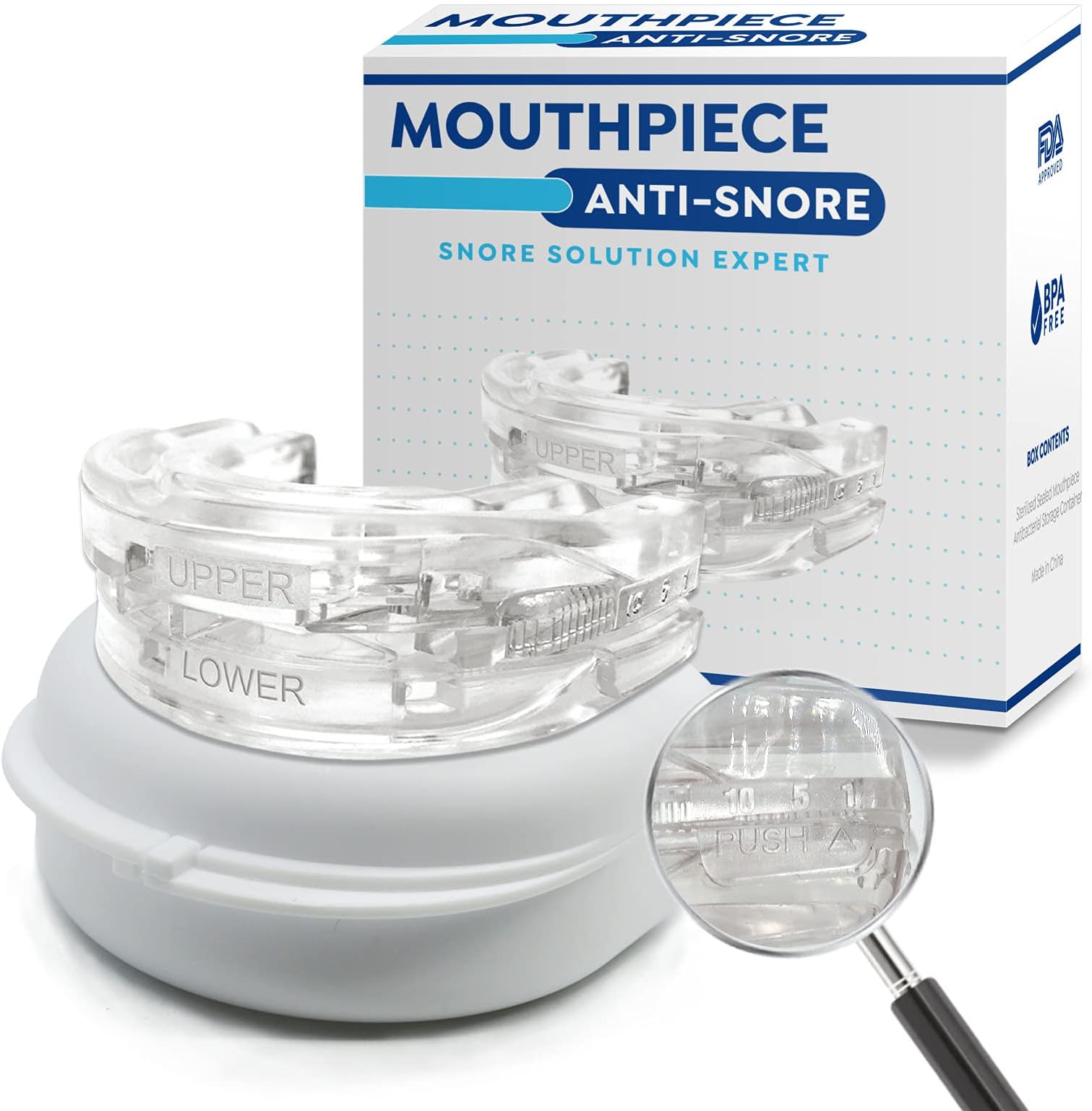 Snoring Aids for Men Women, Anti Snoring Devices Stop Snoring Devices, Anti Snore Mouth Guard for Snore Stopper Sleep Better Device, Effective Snoring Solution Prevent Bruxism Anti Snoring Mouthpiece