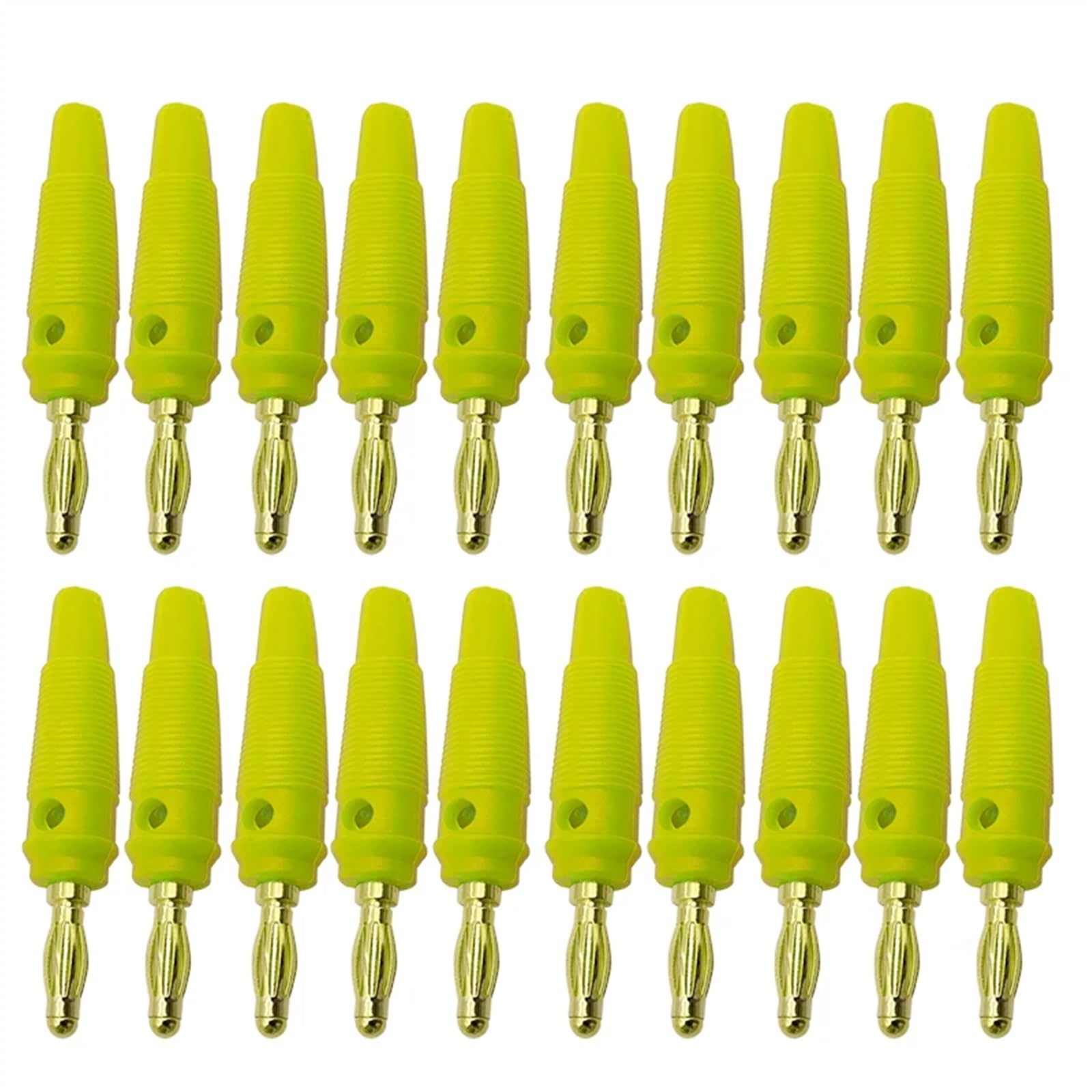 20 sztuk 4mm wtyk bananowy, czysta miedź, pozłacany kabel głośnikowy muzyczny, pin, wtyk bananowy wtyk (żółty 20 sztuk)