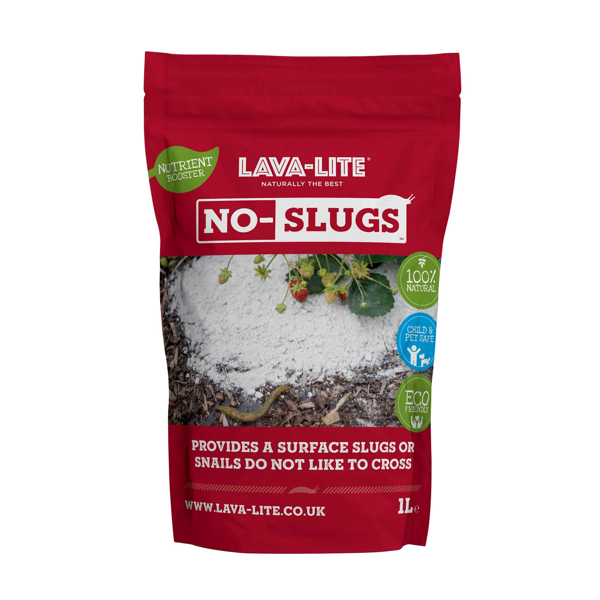 Lava-Lite No Slugs - (1Litres) Slug & Snail Control, Natural Metaldehyde-Free, Rain Resistant, an Effective Way to Protect Your Plants & Vegetables (1 litres)
