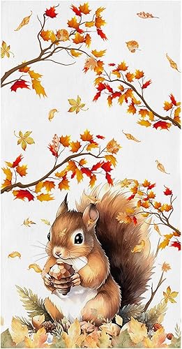 Miniatura 15 de Toallas de cocina de cosecha, decoración de granja de Acción de Gracias con camión, hoja de arce, toalla de cocina de Acción de Gracias, paños