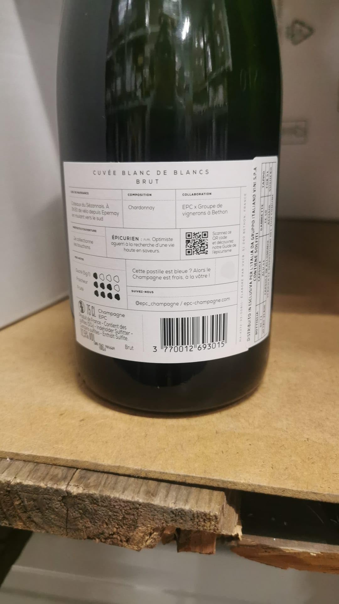 EPC Champagne Blanc de Blancs Brut - Spumante Bianco, 750 ml
