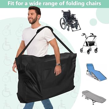 Rollator Travel Bag 600D Waterproof Wheelchair Carry & Travel Bag for Rollator Walkers & Transport Chairs Folding Walker Accessories Portable Walker Bags 37.4 L x 13 W x 29.9 H Black