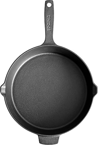 Miniatura 2 de EDGING CASTING Sartén profunda de hierro fundido pre-sazonado con tapa, 10.5 pulgadas3.5 cuartos de galón, sartén profunda, sartén de campamento
