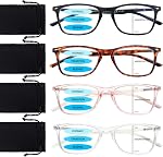 2 Pack Progressive Multifocus Reading Glasses Men and Women Computer Blue Light Blocking Anti Eyestrain Readers