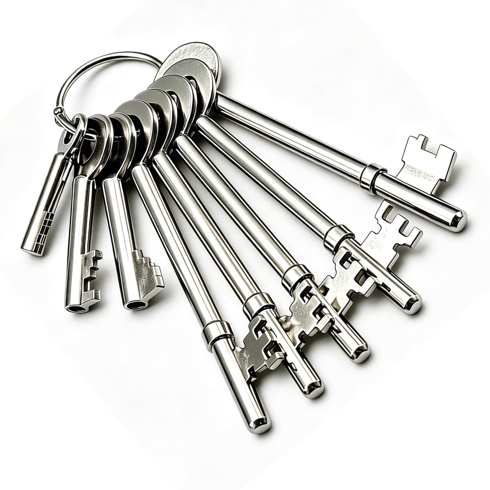 8Pcs Fire Brigade Keys Set Universal Firemans Drop Master Key Fire Door Key