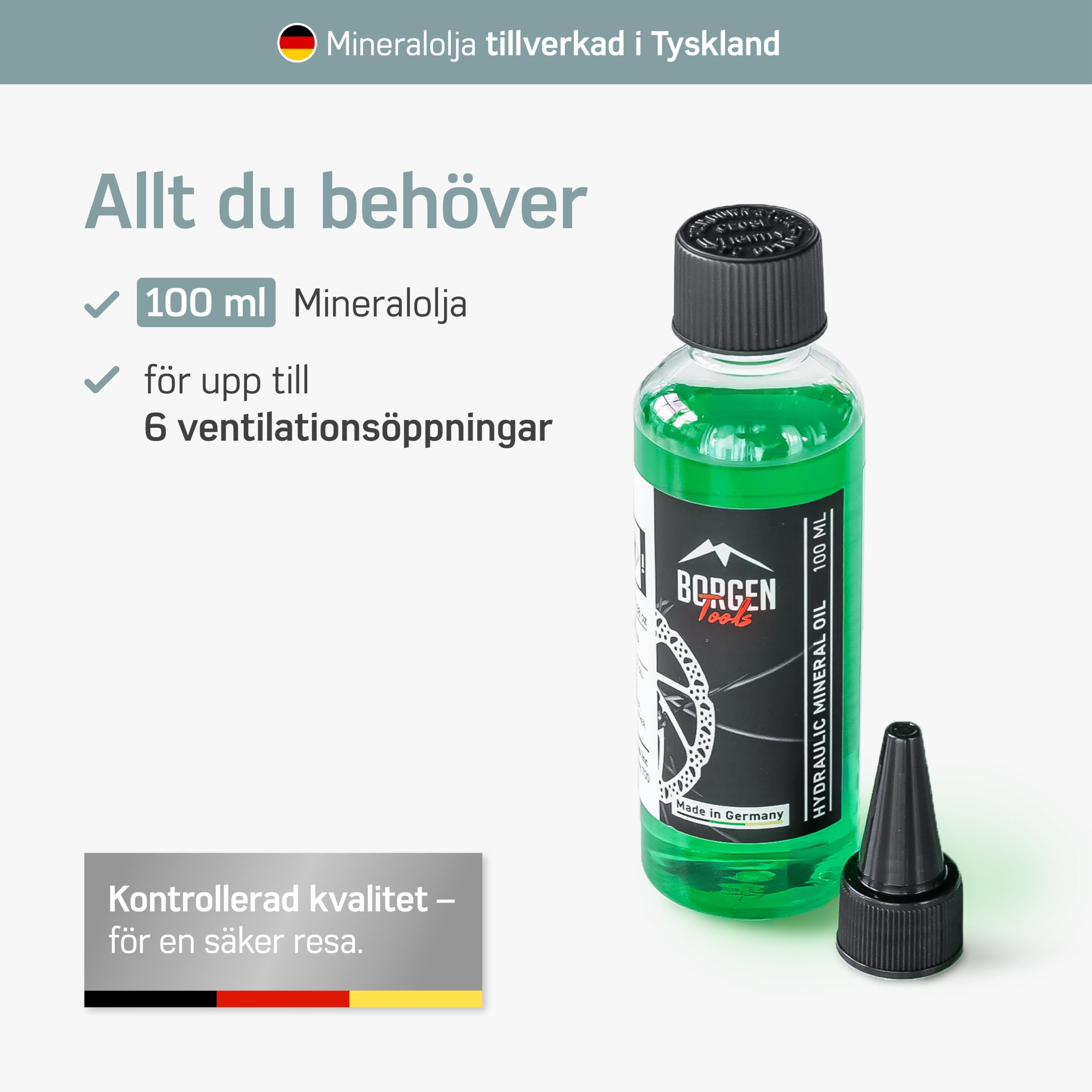 Borgen Kit Spurgo PRO per Freni a Disco SRAM Maven & Db per Bicicletta - Kit spurgo Freni sram con Istruzioni, 100 ml Olio Minerale, per SRAM Maven, DB4, DB6 e DB8