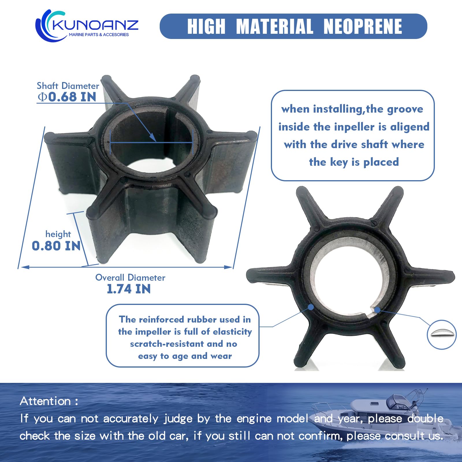 MIZUTANI MB-2 5.7インチ Amazon.com: 361873220 361-87322-0/0M Water Pump Impeller