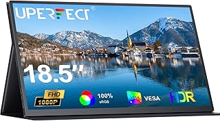 UPERFECT Portable Monitor - 18.5 FHD IPS HDR Display with 100% sRGB, FreeSync, and VESA/Stand Mounts - Ultra-Slim Frameless Design, 180° Adjustable - Perfect Travel Second Screen for Laptops