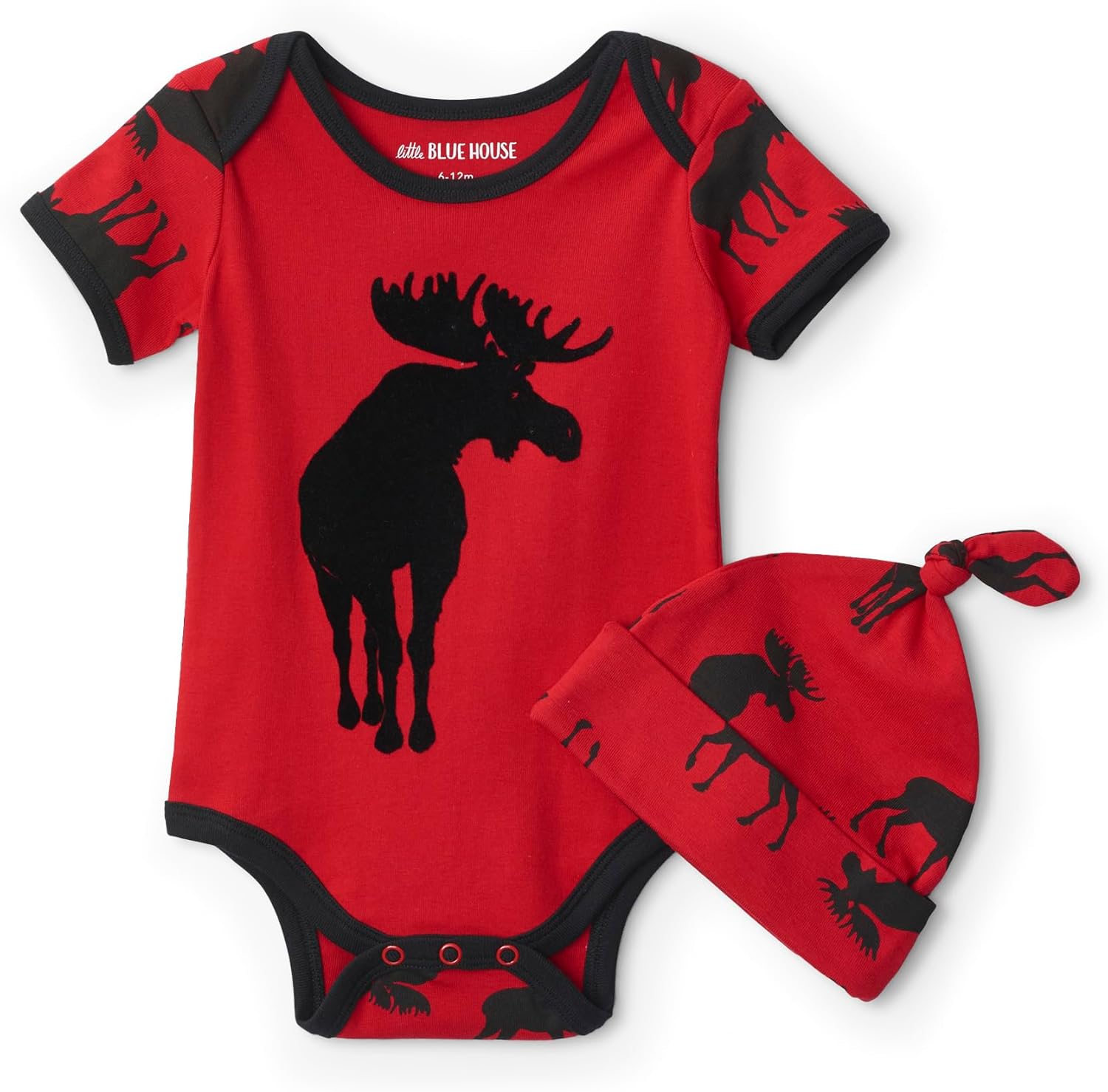 Little Blue House Baby Bodysuit with Hat