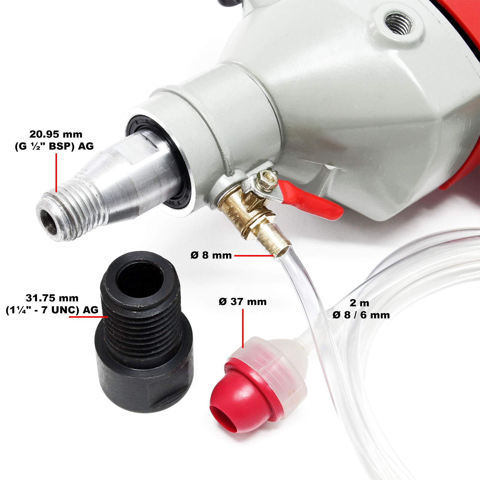 Wiltec Carotatrice fino a 110 mm Carotatrice ad acqua 2080 W 1700 giri/min con valigetta di trasporto e accessori