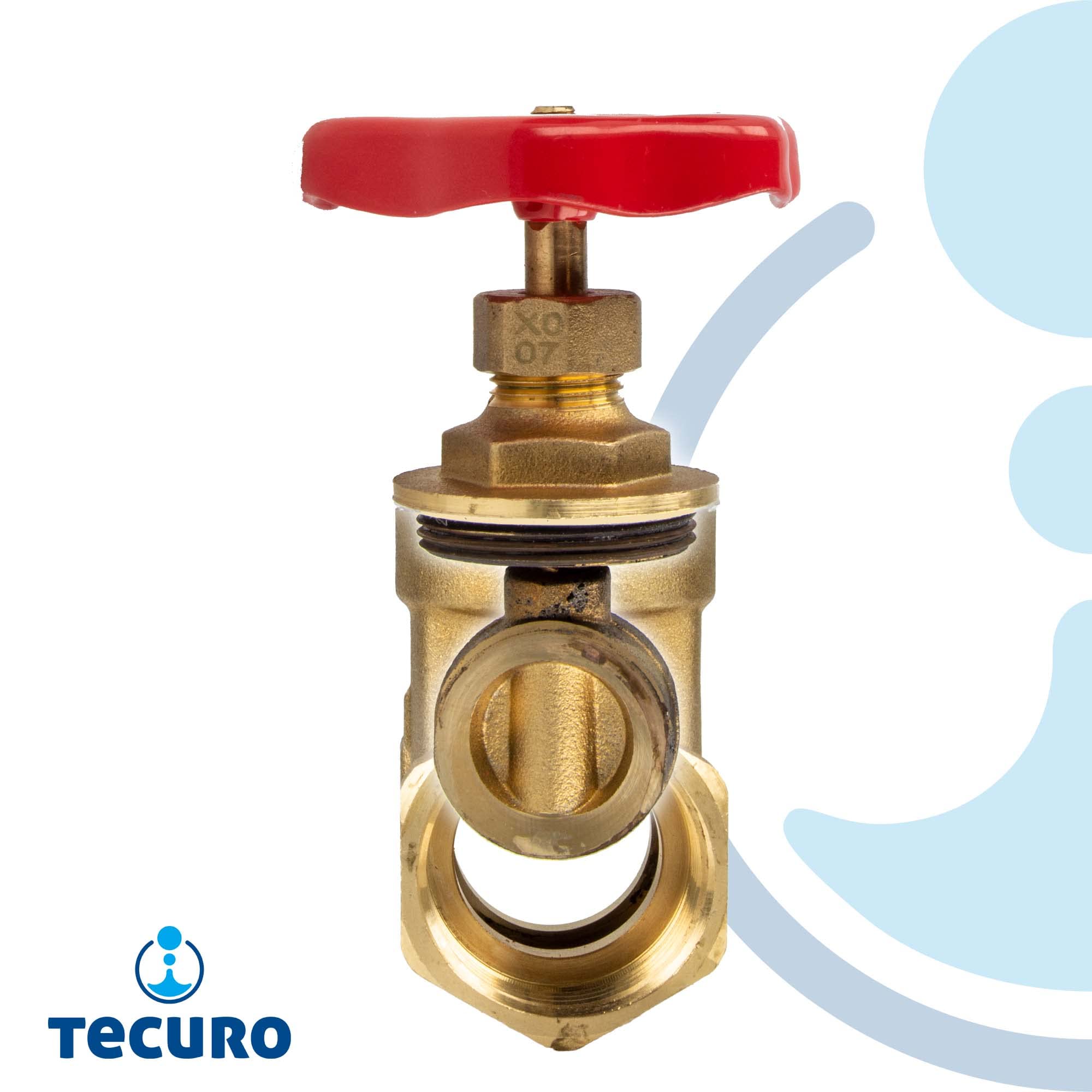 tecuro Messing-Muffenschieber metallisch dichtend, beidseitig Innengewinde 3 Zoll, inkl. PTFE -Dichtungen und Stopfbuchse