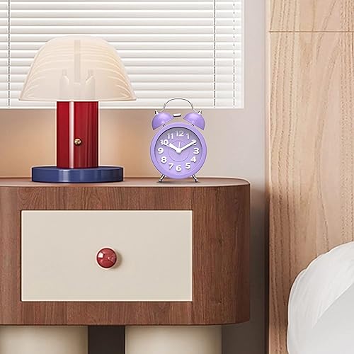 Miniatura 2 de Mini reloj despertador clásico de 3 pulgadas de PiLife, para mesa de nochemesa, con luz trasera, reloj viajero que funciona con baterías, reloj de