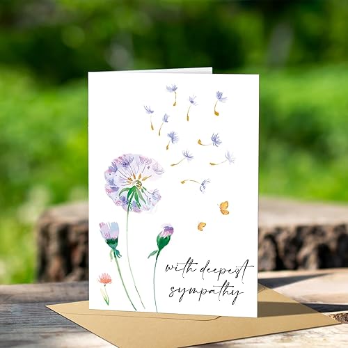 Miniatura 8 de Paquete de 40 tarjetas de condolencias con sobres, tarjetas de condolencia de flores de acuarela, tarjeta de duelo, juego de caja a granel pensando