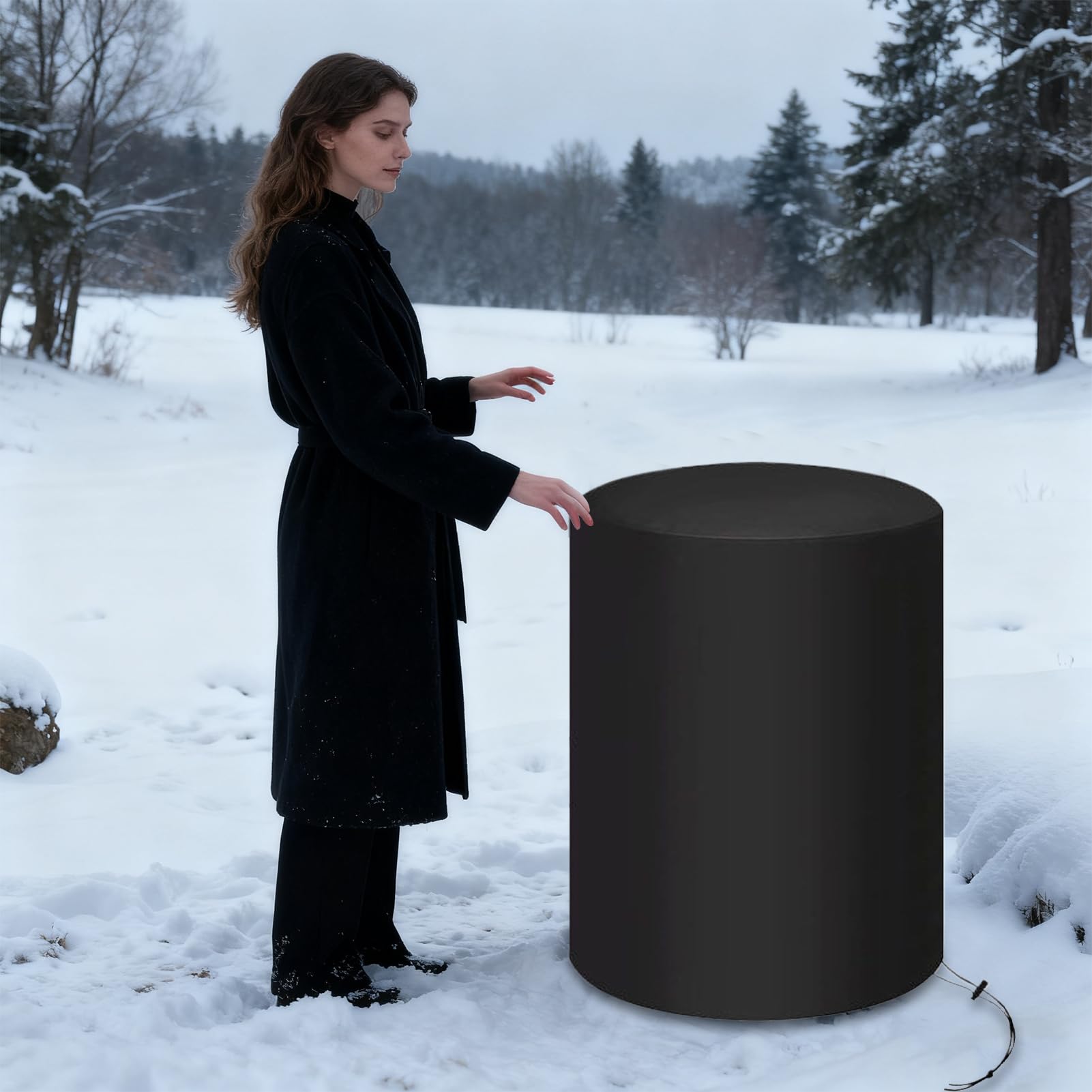 Housse imperméable pour brasero | Protection ronde en tissu Oxford | Housse d'hiver robuste pour brasero | Pour extérieur, jardin, cour, ferme, patio, camping, hayon, fête, pique-nique, cheminées