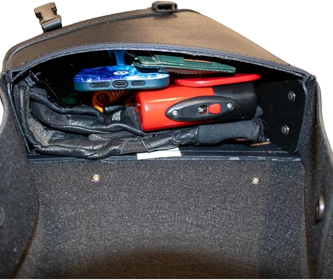 Bolsa Pequeña para Motocicleta de Cuero Sintético Negro miniatura 9