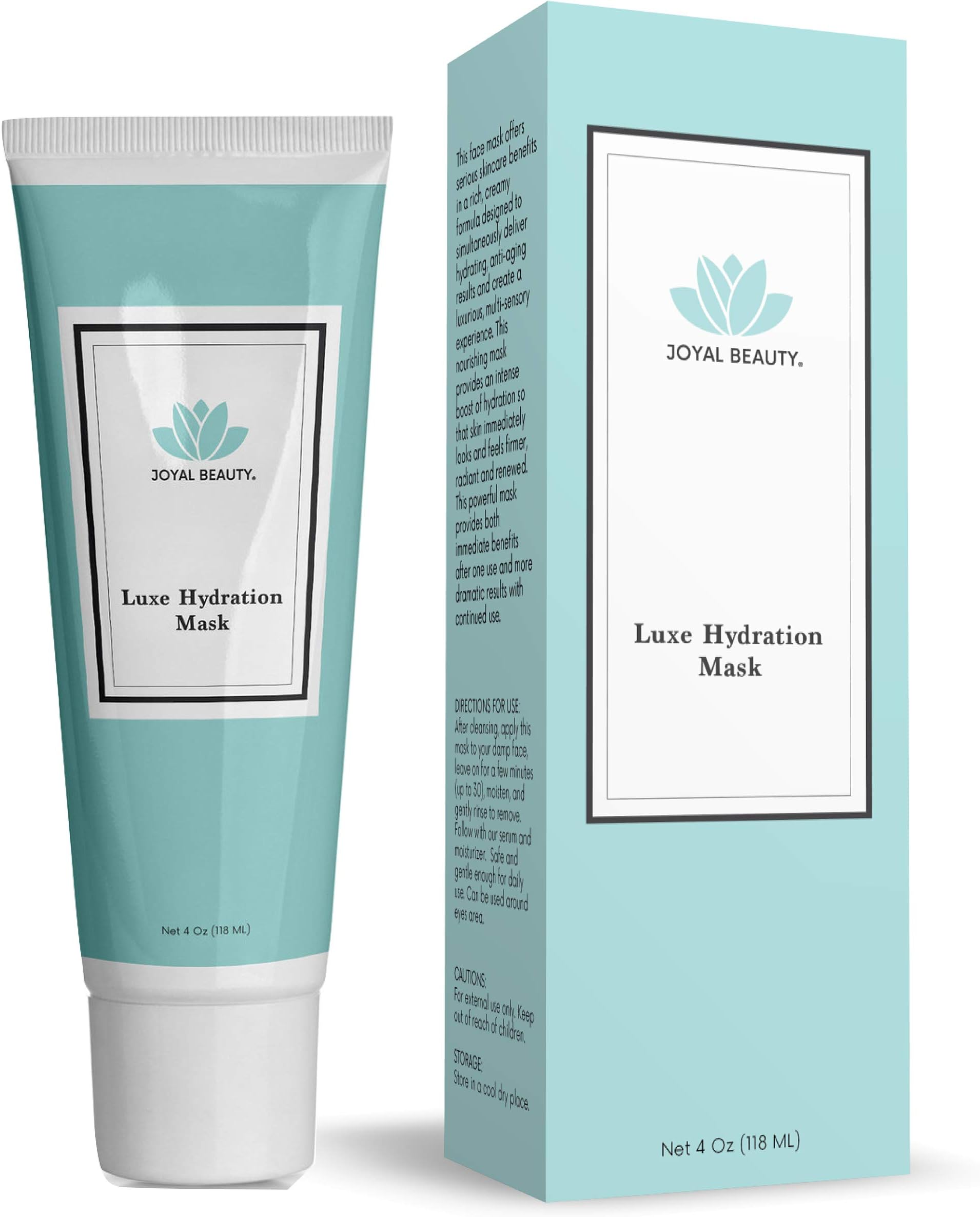 Best Hyaluronic Acid Gel Mask-Joyal Beauty Organic Luxe Hydration Mask. Moisturizing Firming Cooling Soothing Purifying Facial for Dry Dull Oily Skin. Daily Wash-off Masque. 118 ml.