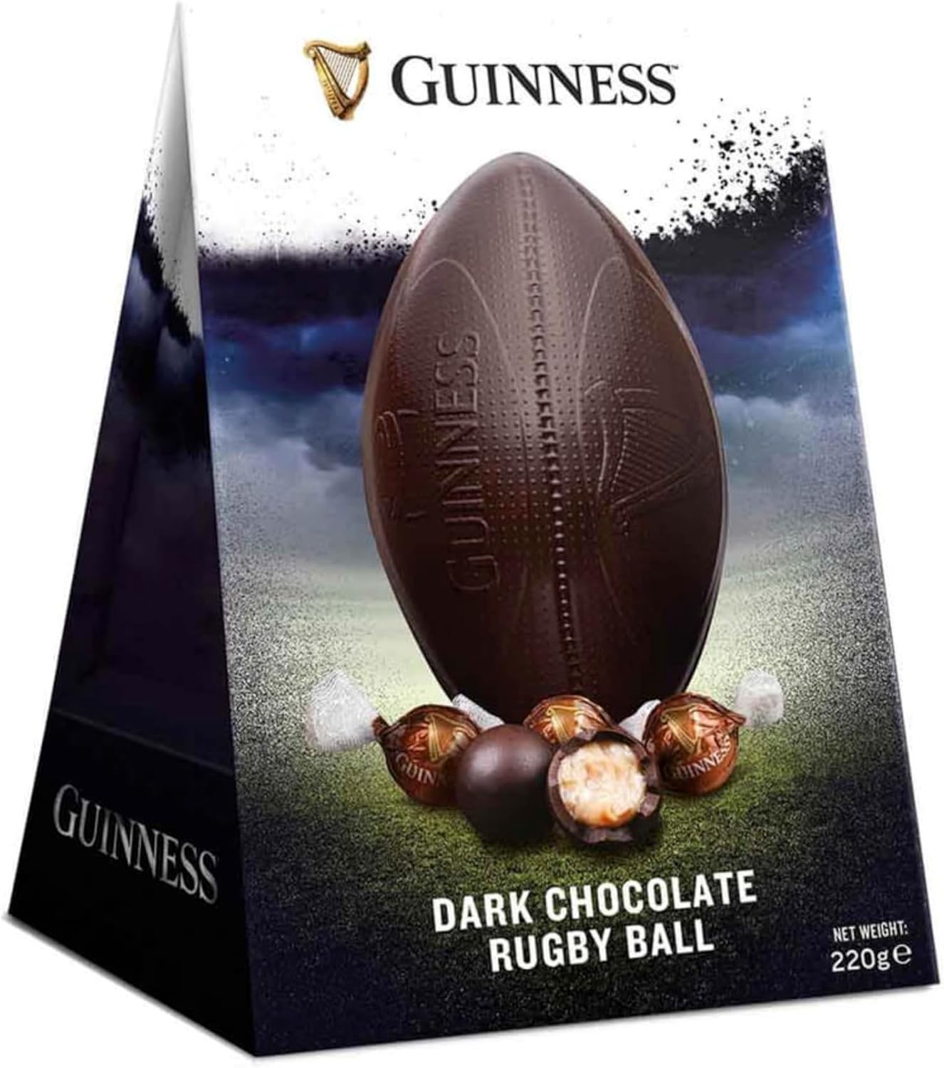 Guinness Dark Chocolate Rugby Ball Easter Egg With Truffles 220G