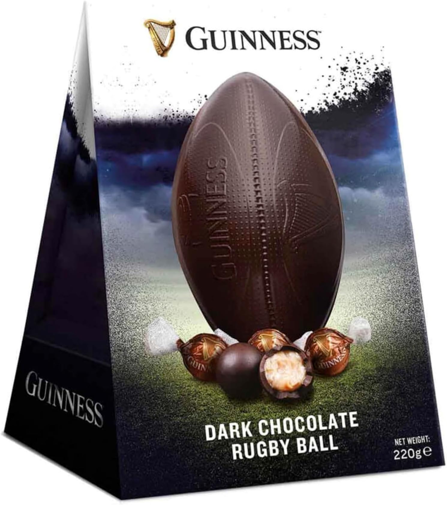 Guinness Dark Chocolate Rugby Ball Easter Egg With Truffles - 220G