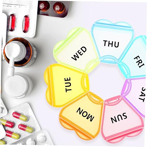 Miniatura 8 de HEALLILY Caja de 2 piezas de 7 días 7 píldoras contenedor redondo con tapa Mini contenedores caja de almacenamiento transparente con tapa diaria