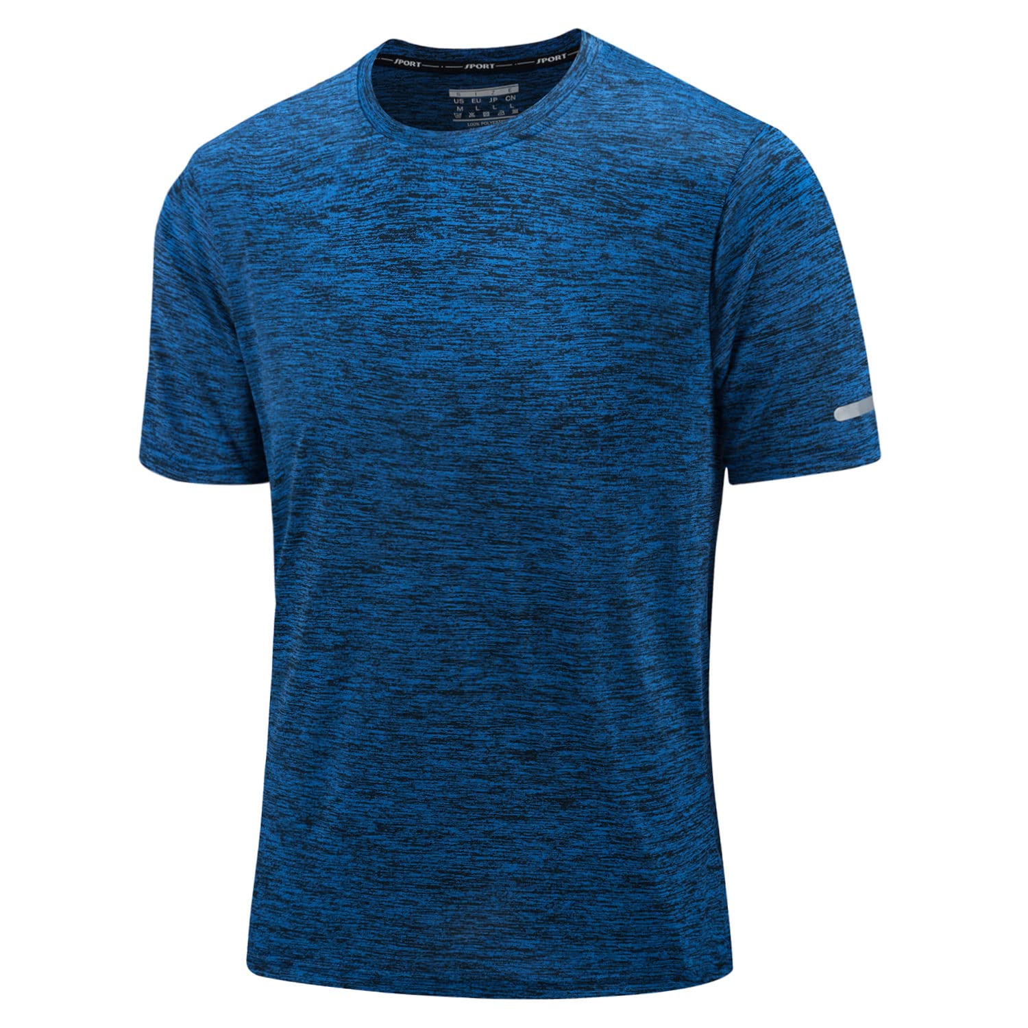 DEHORU 3 stuks UV sport T shirt voor heren, korte mouwen, UPF 50 zonwering, Rashguard licht, sneldrogend, ademend trainingsshirt, loopshirt, functioneel shirt, zwart/donkergrijs/legergroen, L