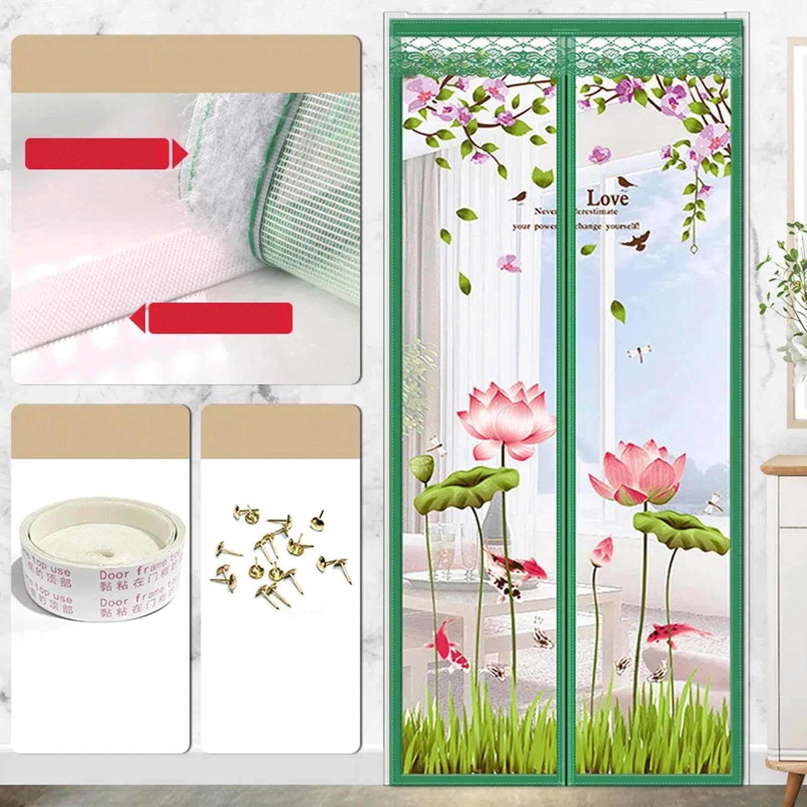Fralhqfl Color8 Reinforced Magnetic Shielding Door, Mosquito Net, Insect Curtain, Sturdy Door Shield Magnetic Closure, Hands-Free Mesh Partition, Magnetic Shield Door Curtain For Front Patio Sliding Door