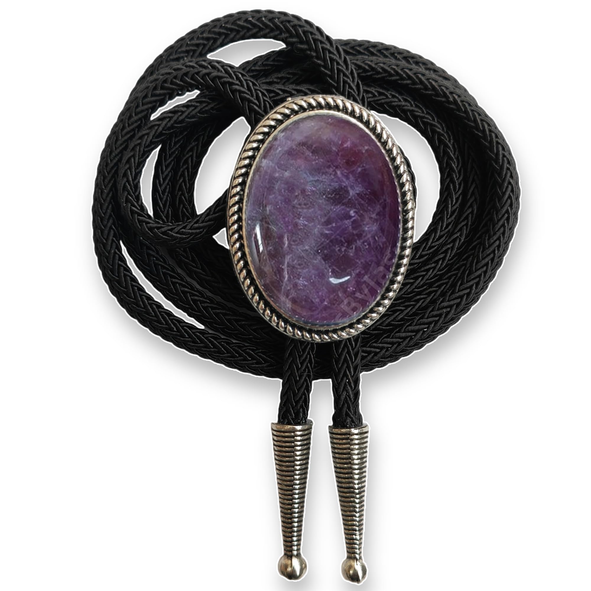 Himongoo Unisex Purple Crystal Amethyst Bola Bolo Tie Wedding Necklace For Men Women Western Style Bolo Necktie