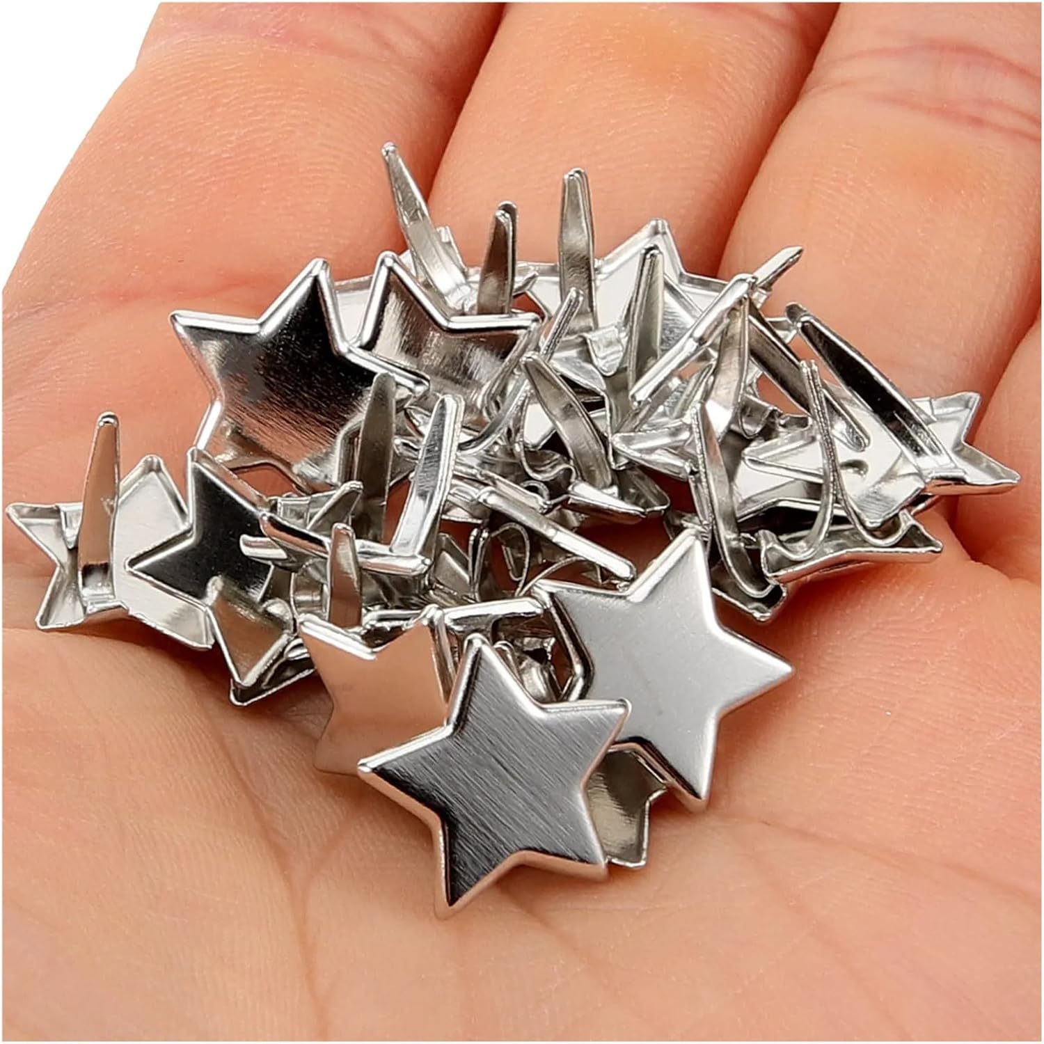 100Pcs Two-Legged Star Brads Mini Metal Paper Fasteners