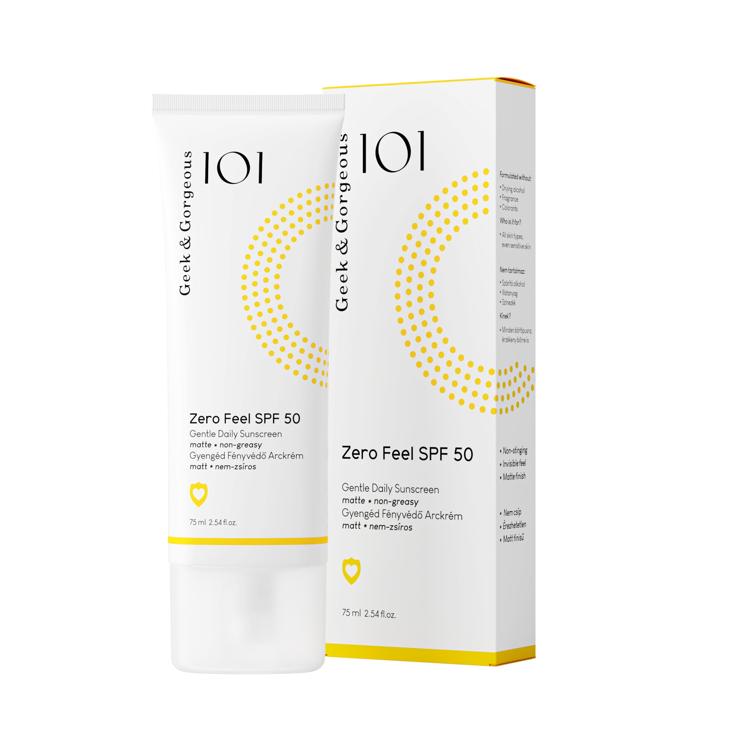 Geek & Gorgeous Zero Feel Protection Solaire Quotidienne SPF 50 – Formule Légère Non Grasse avec Protection à Large Bande UVA-PF 30 – pour Tous les Types de Peau