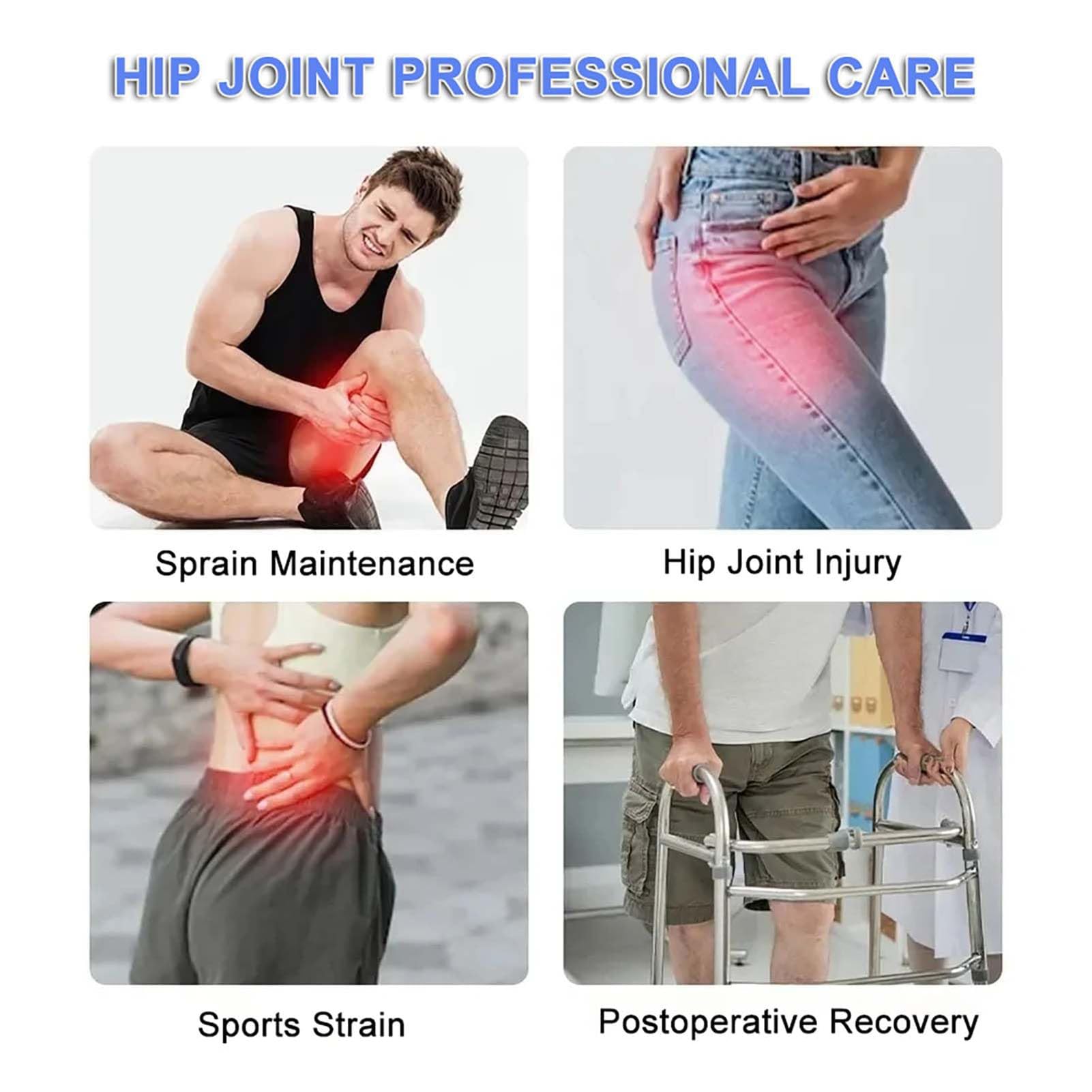 Inmovilizador De Soporte De Rodilla, Ortesis De Cadera Rodilla Tobillo Y Pie, Ortesis De Abducción De Articulación Cadera Con Bisagras Ajustables Para Equipos De Rehabilitación De Fracturas
