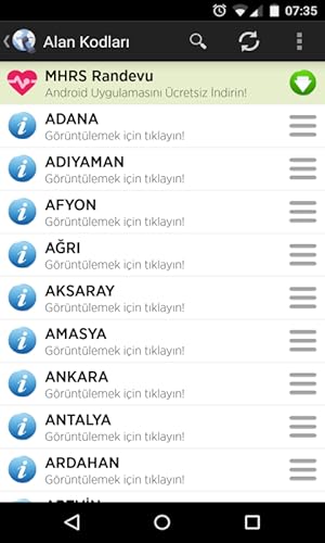 Telefon Alan Kodları (Turkey Area Codes)