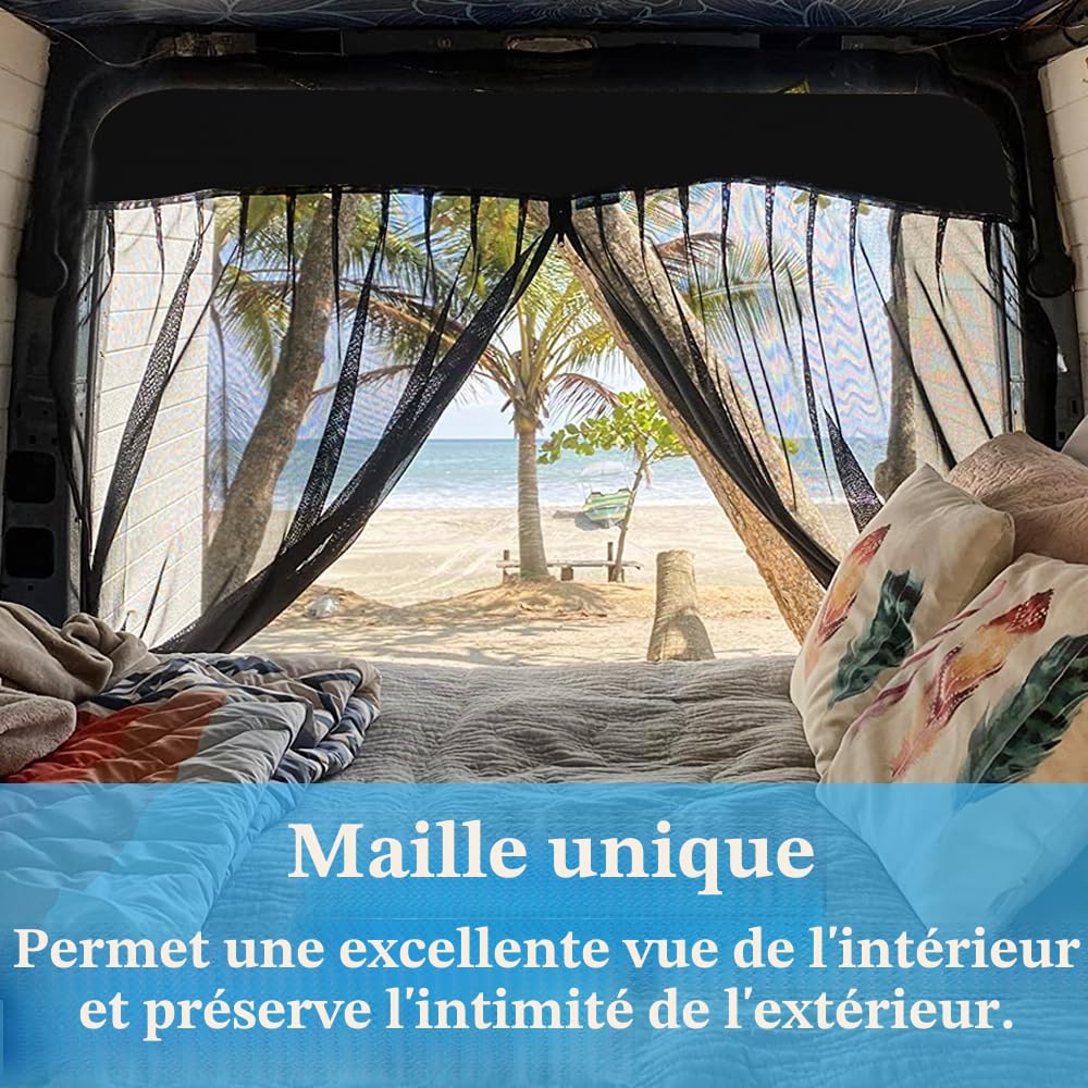 moustiquaire magnétique pour Ford Transit Custom & Campervans, hayon arrière van, 135 x 145 cm