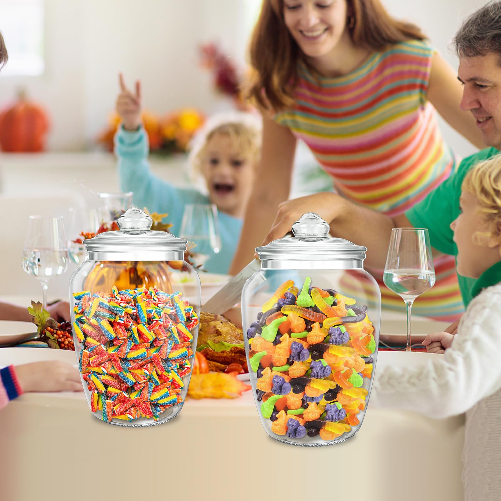 Amazon.com: YEXEXINM 2 Pcs 74 oz Glass Candy & Cookie Jars with