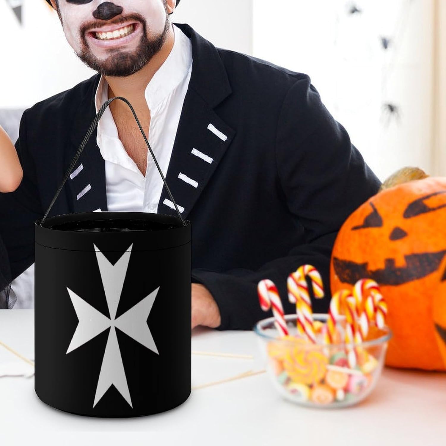 Hospitaller Knights Halloween Treat Bag Reusable Candy Basket Tote Goody Bags Gift Party