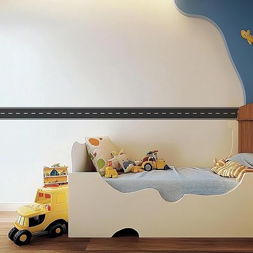 Miniatura 8 de QUCHENG Pegatinas de pared para borde de vehículo, decoración de carretera para niños, calcomanías de dormitorio de niños, guardería, papel tapiz de