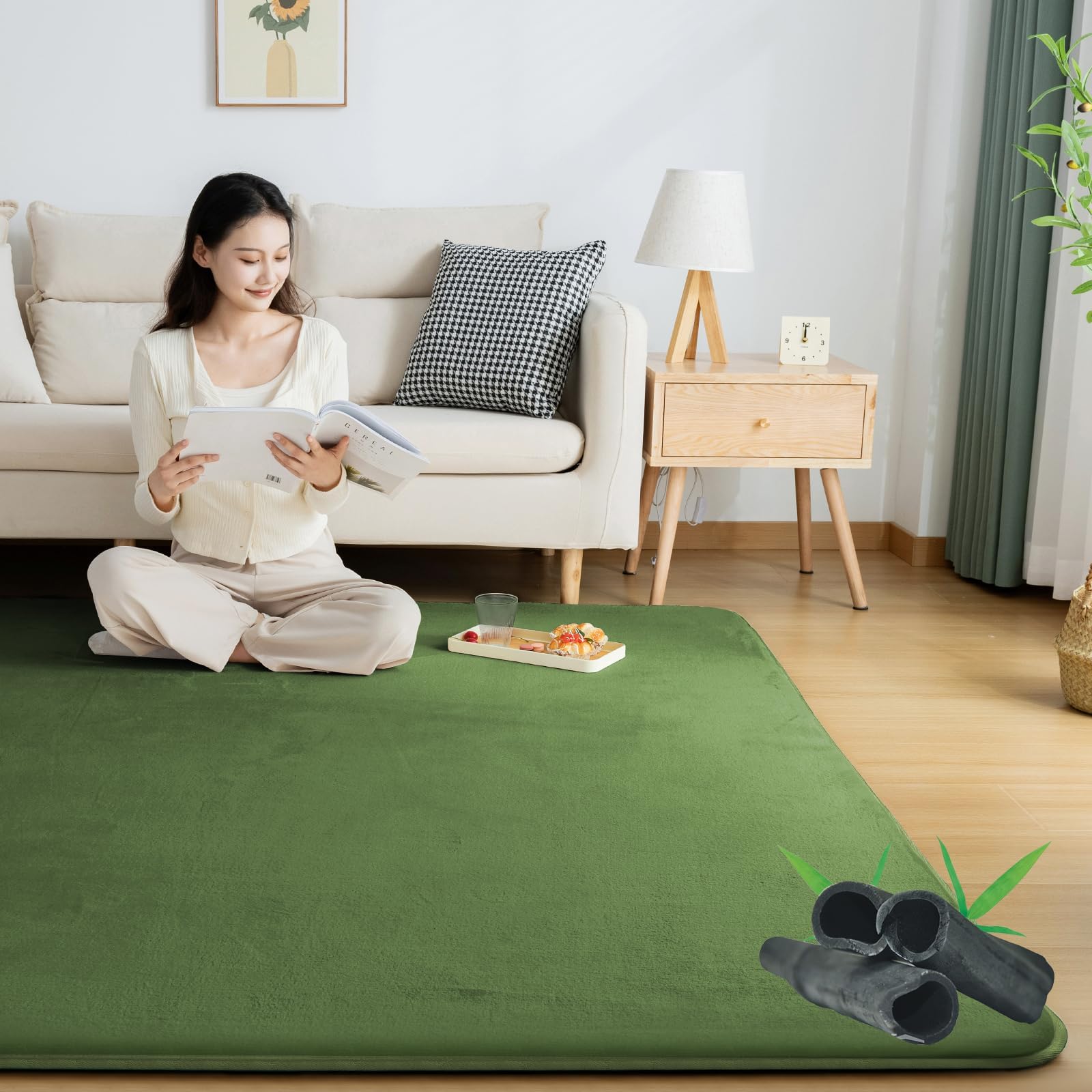 Amazon | フリーリー ラグ 低反発ラグ 極厚25mm 200×250cm 抗菌・防ダニ加工 厚手 ラグマット カーペット オール ...