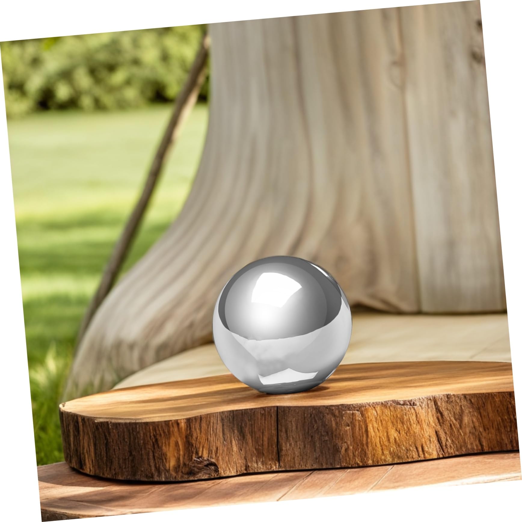 UKCOCO 2 Piezas Bola Decorativa Hueca Inoxidable Esfera Pulida con Espejo Esferas Reflectantes para Jardín Piscina y Césped Adorno Flotante Moderno