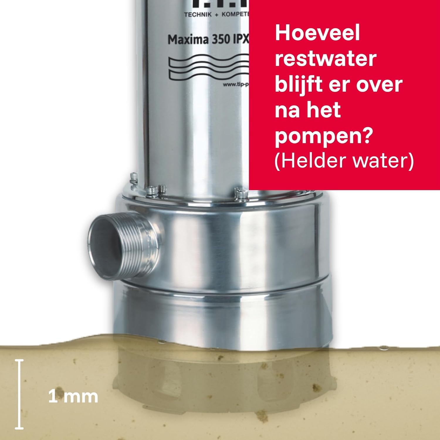 T.I.P. Maxima 350 IPX DUO pump with 35mm residual dirty water
