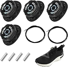 4 Pieces Automatic Laces with Screw Closure, Automatic Laces Closure, No Installation Required, No Tie, Laces Swivel Clasp, Locking Laces for Unisex Adult Sneakers, Black/White
