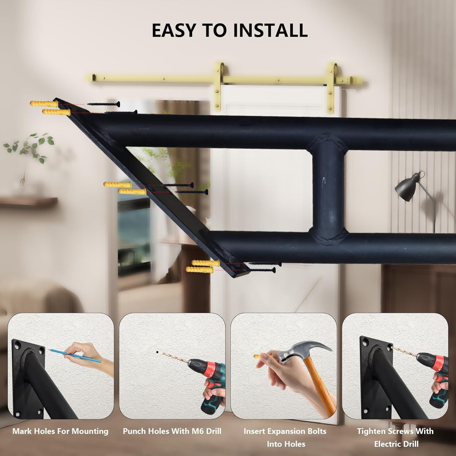 Wall Mounted Railings for 1-2 Steps, One Solid Piece Design Stair Railing Safety Grab Bar with Anti-Skid- Crossbars for Garage, Porch, Garden, Yard, Matte (White Bent 1 Pack)