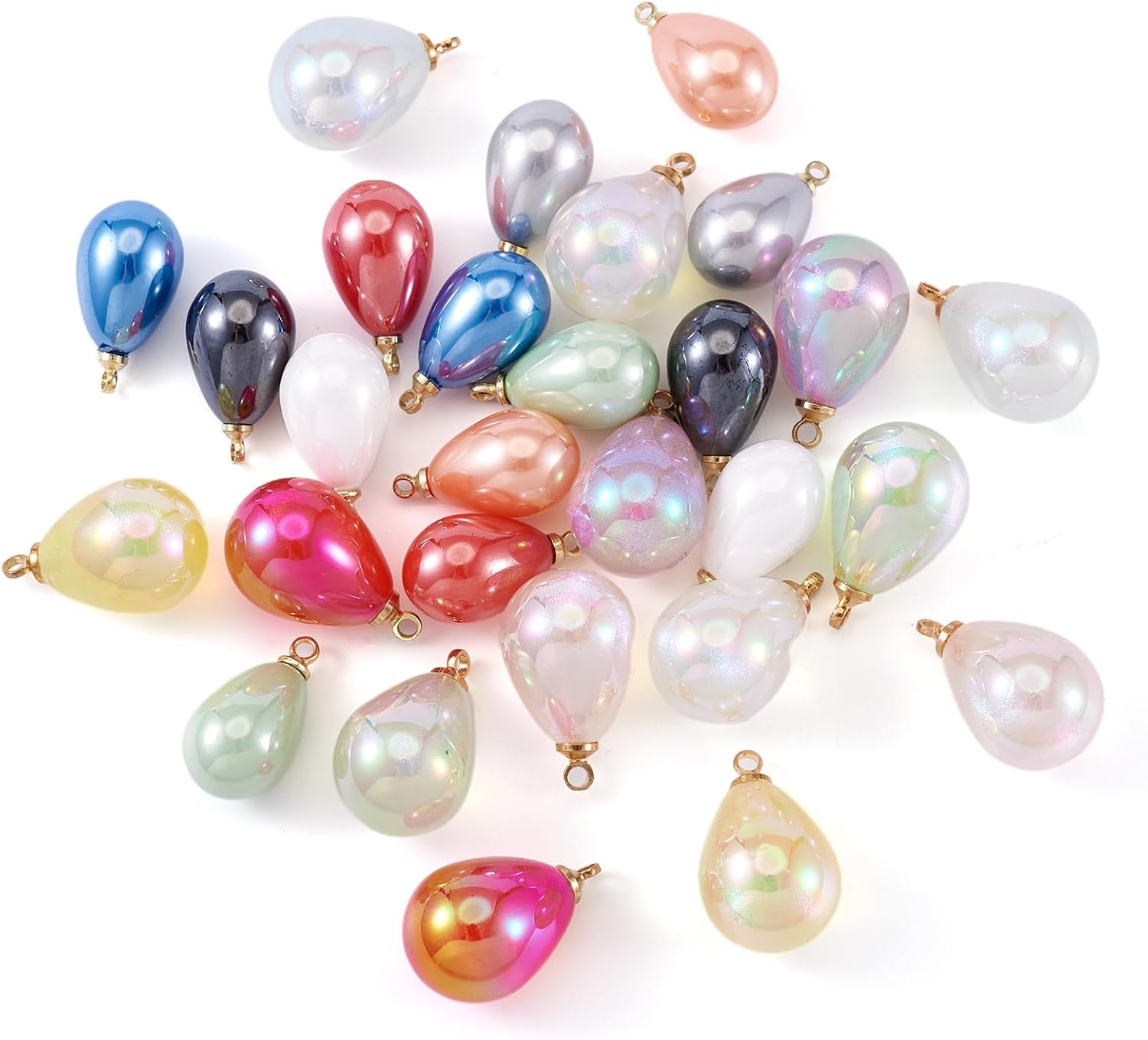 Craftdady Teardrop Charms Drop Pendants for Earrings Necklace Making
