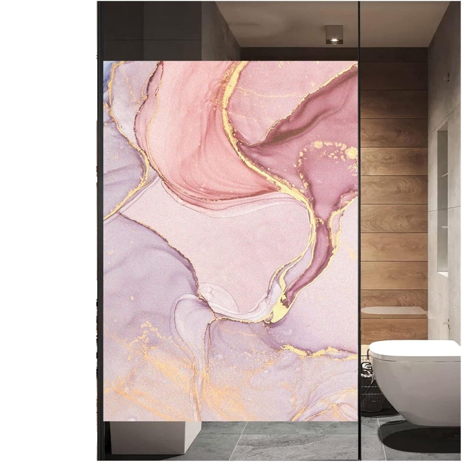Window Film Electrostatic Glass Stickers,Privacy Film, Marble Grain with Heat Control Privacy for Home(B,80x120cm)