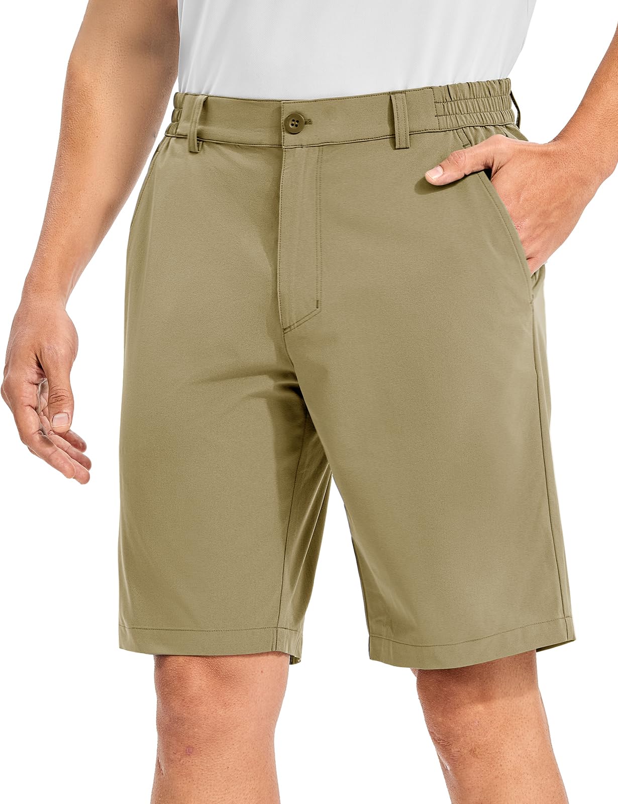 TBMPOY Men's Golf Shorts 10" Quick Dry Lightweight Stretch Dress for Flat Front Work Casual Hiking Shorts with 4 Pockets