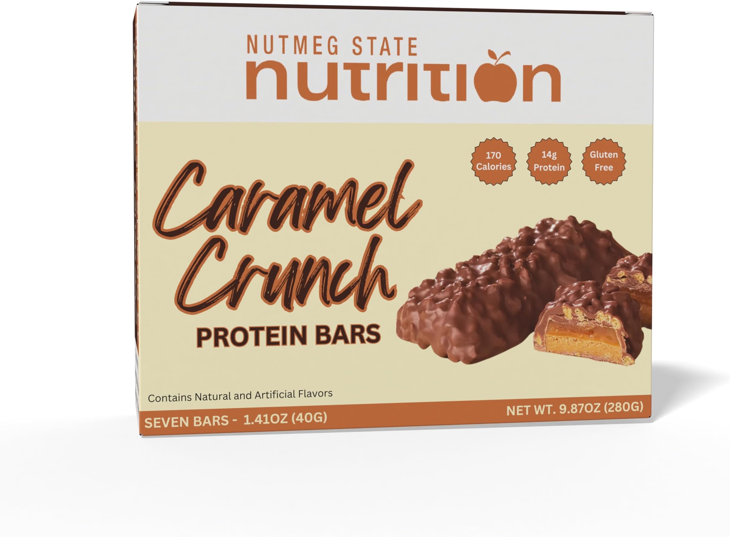 HEALTHWISE CARAMEL CRUNCH BAR - 35 SERVINGS (5 BOXES) - HIGH PROTEIN - LOW CARB