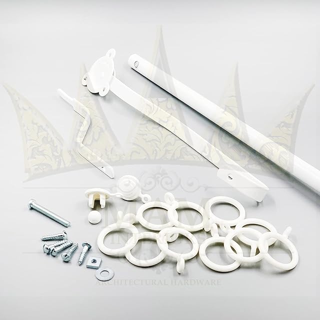 RISING METAL PORTIERE ROD - SHINY WHITE