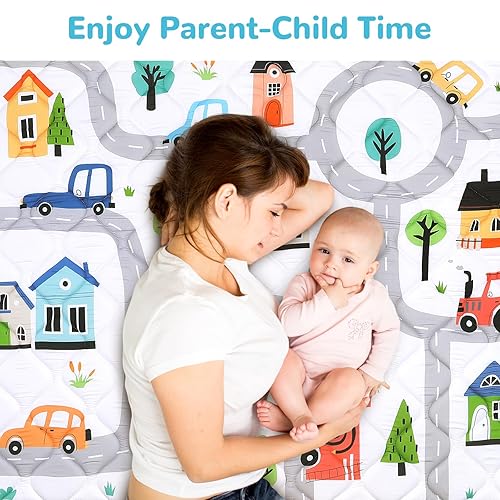 Miniatura 4 de Alfombra de juego para bebé para suelo de 50 x 50 pulgadas, extra gruesa, suave, alfombrilla de espuma acolchada para niños, antideslizante y