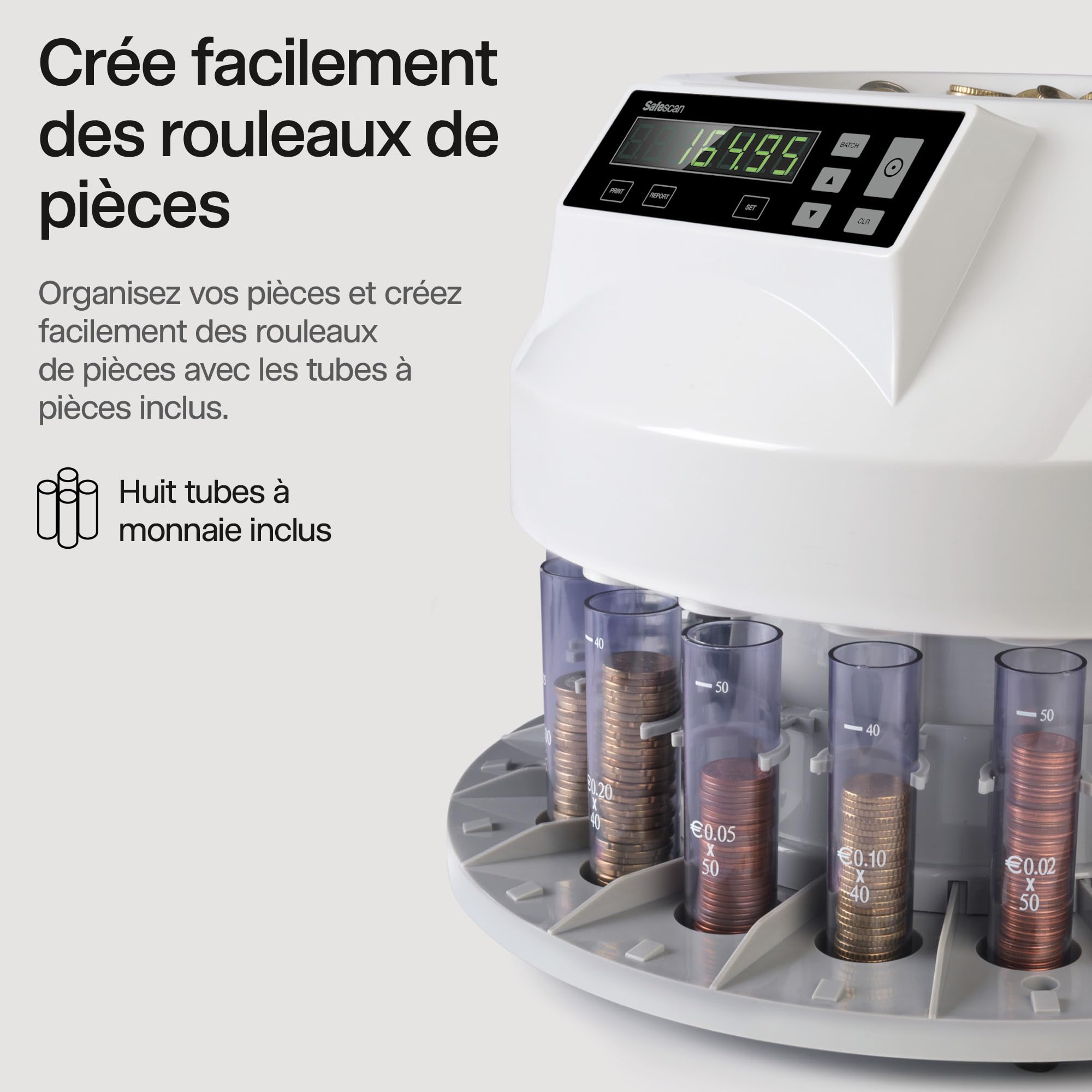 Safescan 1250 Trieuse de monnaie comptage et tri de pièces euros