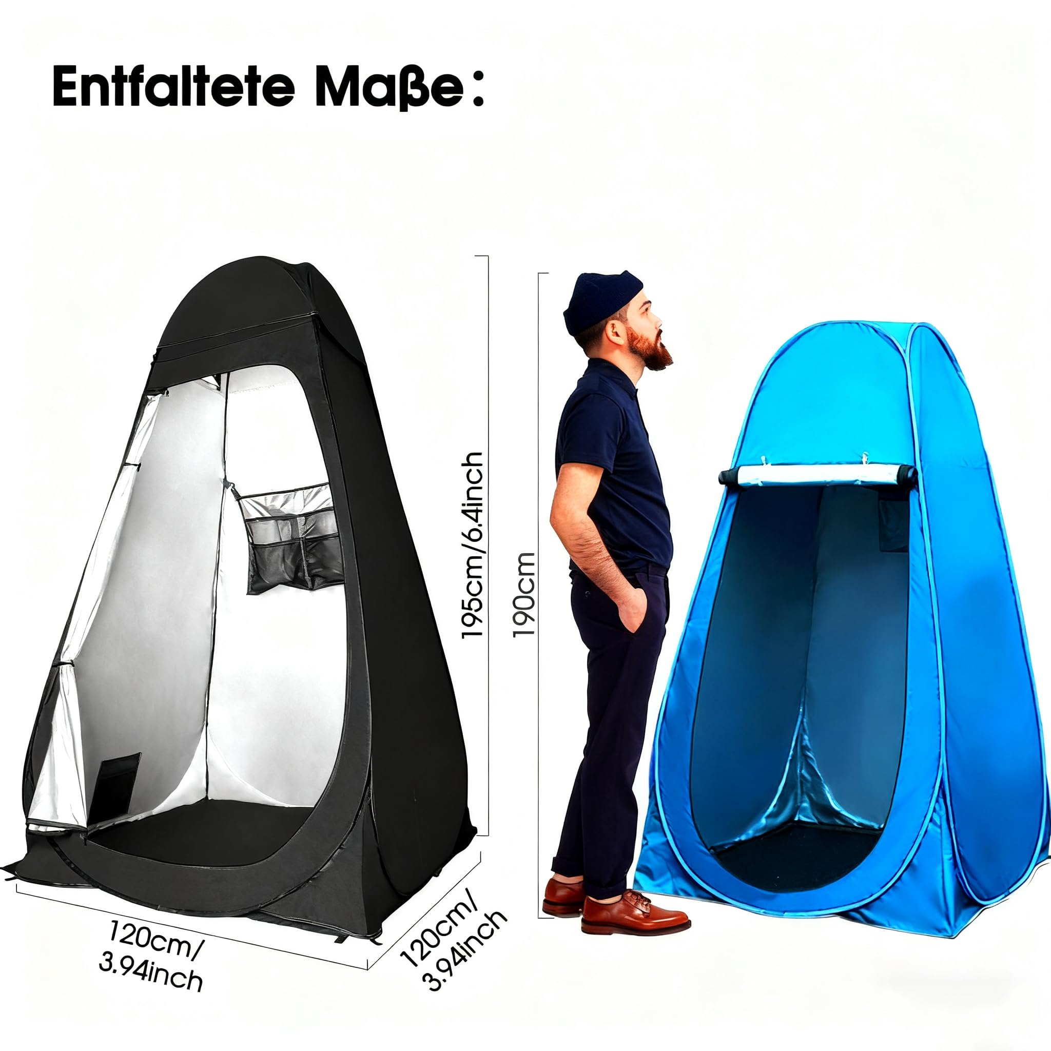 Camping Toilettenzelt Duschzelt Wurfzelt Pop Up Umkleidezelt Privatsphäre Toilettezelt Umkleidekabine Lagerzelt Mobile Outdoor WC Zelt für Camping & Beach, mit Tragetasche(UV 50+)