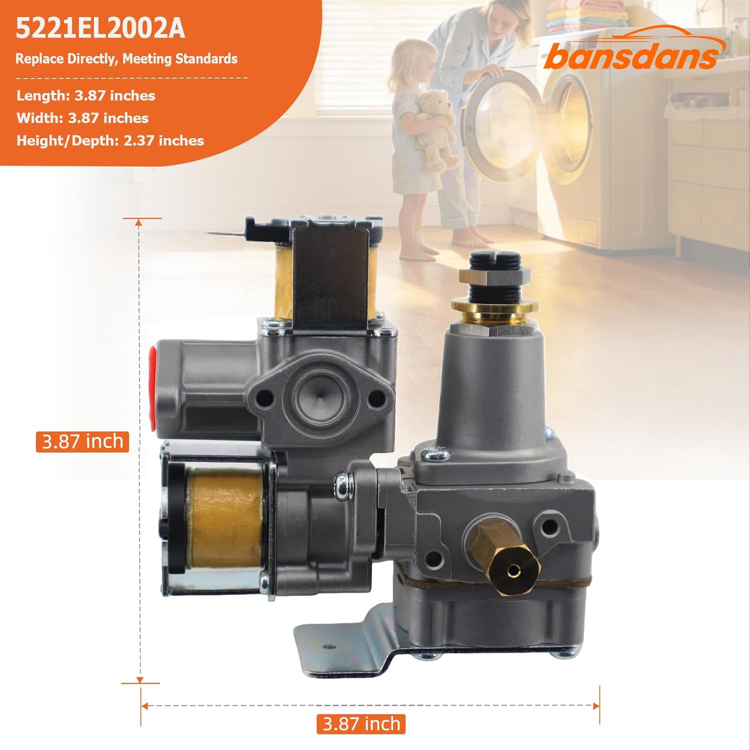 5221EL2002A Dryer Gas Valve Assembly Fit for LG Gas Dryer, OEM Standard Repair Part, Replacement for 5221EL2002C WE01X10243 CGV22CK