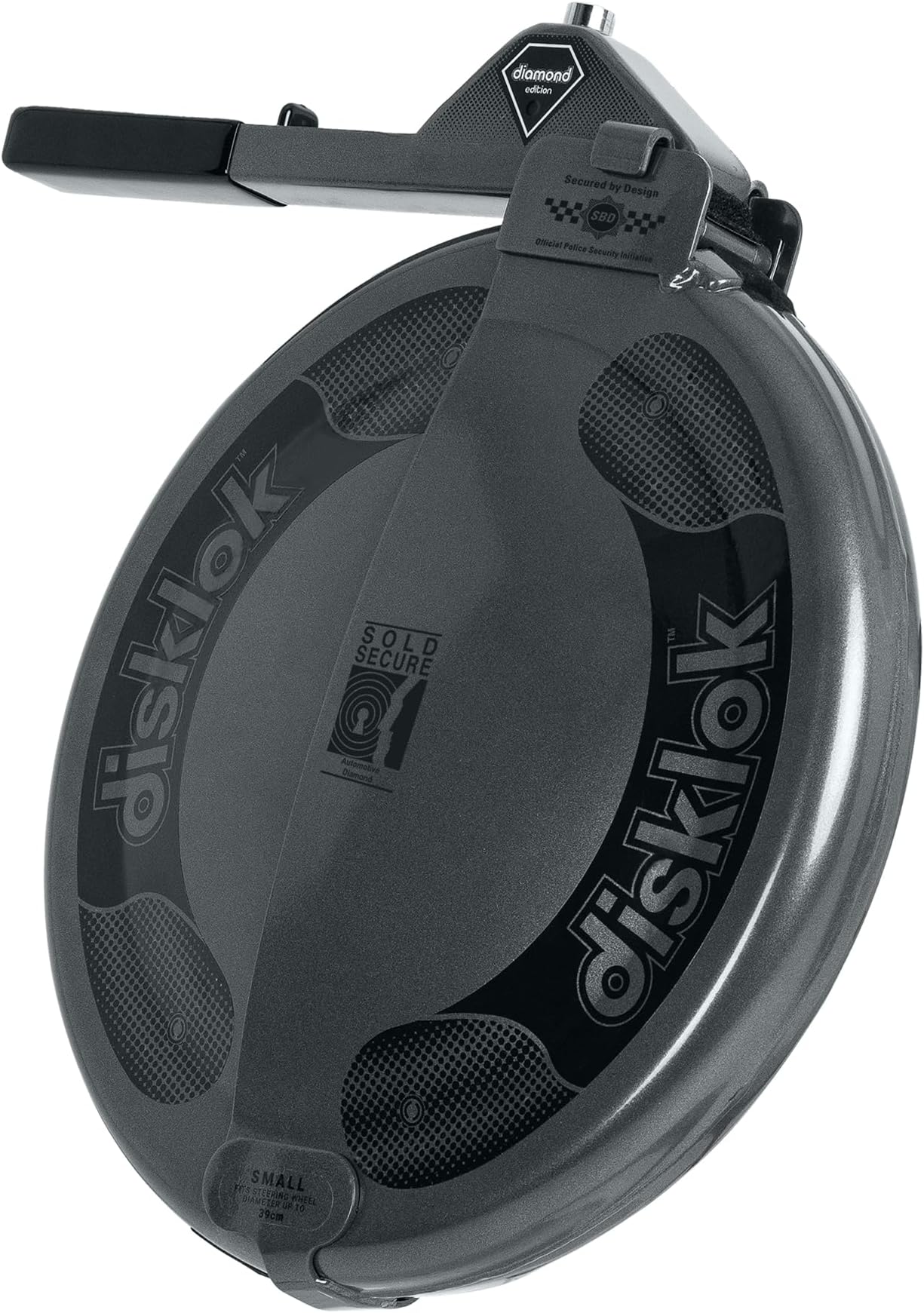 Disklok Diamond Security Edition Car Steering Wheel Full Cover Anti- Angle Grinder Anti-Theft Lock Police Approved Including Case & Cover (Diamond Edition Anthracite, Medium 39cm - 44cm)