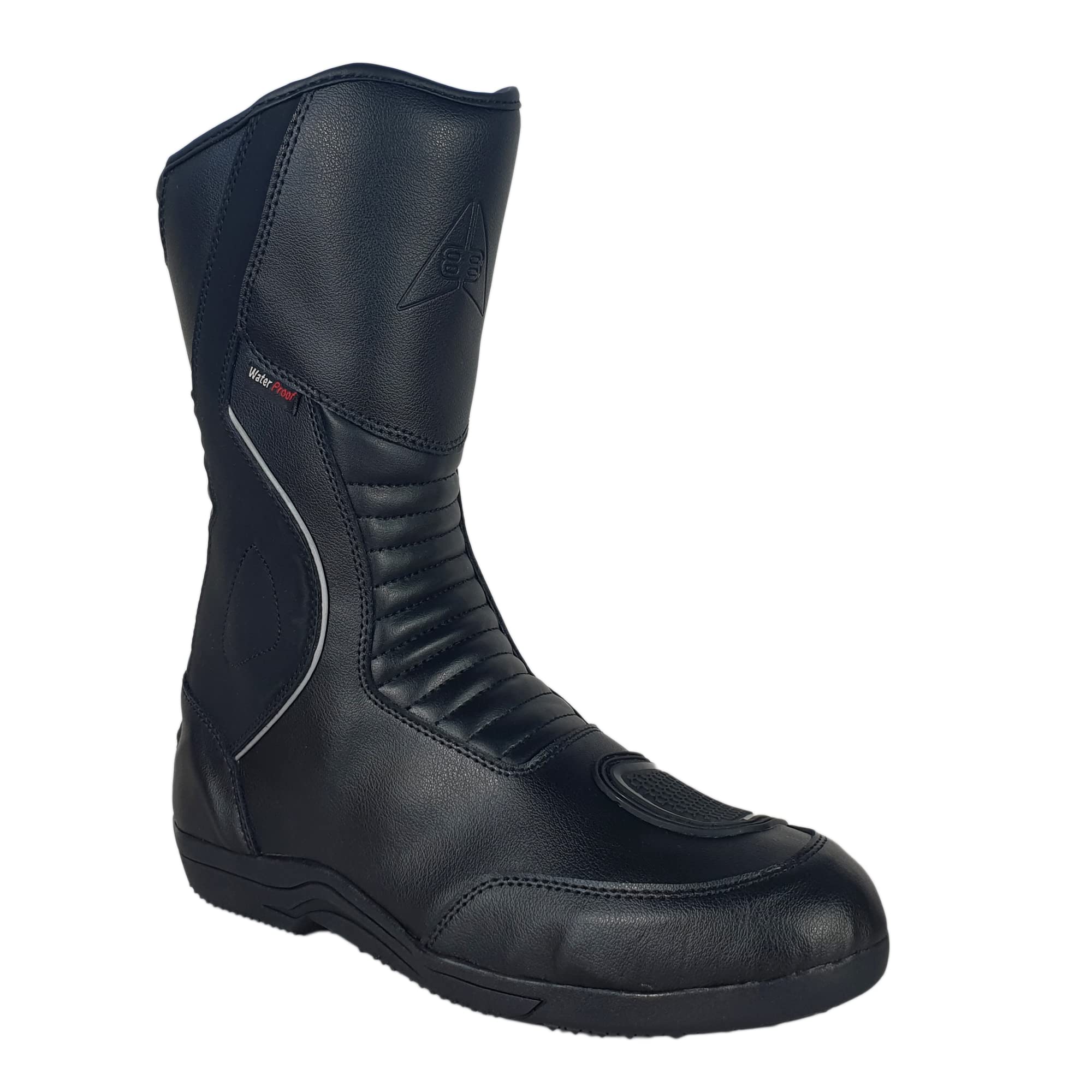 Bohmberg Viatos Bottes de moto Touring pour hommes, chaussures de motard robustes en cuir véritable